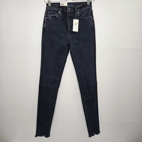 Levis Jeans Made & Crafted Size 27 High Waist Skinny Zippered Leg Dark Wash NWT - Picture 1 of 16